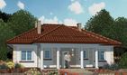 Projekt domu APS 070 - parterowy dom o powierzchni 123,40 m², dach kopertowy, koszt budowy 349 000 zł - ujęcie frontu