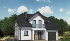 Projekt domu APS 073 NEW - parterowy z poddaszem dom o powierzchni 145,30 m², dach naczółkowy, koszt budowy 376 000 zł - ujęcie frontu