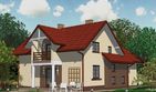 Projekt domu APS 079 - parterowy z poddaszem dom o powierzchni 127,40 m², dach dwuspadowy, koszt budowy 355 000 zł - ujęcie frontu