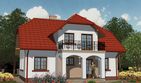 Projekt domu APS 086 - parterowy z poddaszem dom o powierzchni 169,90 m², dach naczółkowy - ujęcie frontu