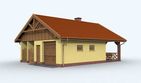 Projekt budynku gospodarczego G121 budynek gospodarczy - parterowy dom o powierzchni 74,12 m², dach dwuspadowy, koszt budowy 72 103 zł - ujęcie frontu