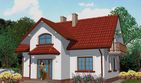 Projekt domu APS 095 - parterowy z poddaszem dom o powierzchni 118,50 m², dach dwuspadowy, koszt budowy 306 000 zł - ujęcie frontu