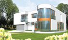 Projekt domu Karol G2 - z pełnym piętrem dom o powierzchni 277,94 m², dach płaski, koszt budowy 890 700 zł - ujęcie frontu