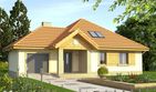 Projekt domu Asyria - parterowy z poddaszem dom o powierzchni 132,20 m², dach kopertowy, koszt budowy 370 000 zł - ujęcie frontu