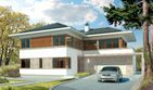 Projekt domu Leonardo G2 - z pełnym piętrem dom o powierzchni 216,34 m², dach kopertowy, koszt budowy 575 000 zł - ujęcie frontu