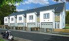 Projekt domu Imbir - segment lewy - z pełnym piętrem i poddaszem dom o powierzchni 145,80 m², dach dwuspadowy - ujęcie frontu