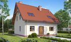 Projekt domu TK15 - parterowy z poddaszem dom o powierzchni 122,28 m², dach dwuspadowy, koszt budowy 317 000 zł - ujęcie frontu
