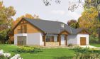 Projekt domu Polarna G1 - parterowy dom o powierzchni 133,75 m², dach dwuspadowy, koszt budowy 328 176 zł - ujęcie frontu