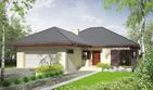 Projekt domu Dylan G2 - parterowy dom o powierzchni 110,94 m², dach kopertowy, koszt budowy 336 000 zł - ujęcie frontu