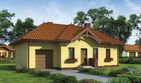 Projekt domu Toledo - parterowy dom o powierzchni 68,55 m², dach wielospadowy, koszt budowy 208 000 zł - ujęcie frontu