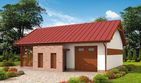 Projekt garażu G283 garaż jednostanowiskowy z pomieszczeniem gospodarczym - parterowy dom o powierzchni 66,94 m², dach dwuspadowy, koszt budowy 65 119 zł - ujęcie frontu