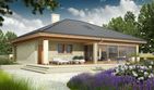 Projekt domu Alan G1 - parterowy dom o powierzchni 141,80 m², dach kopertowy, koszt budowy 443 000 zł - ujęcie frontu