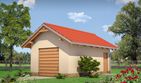 Projekt garażu 33 (838) - parterowy dom o powierzchni 20,30 m², dach dwuspadowy - ujęcie frontu