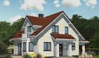 Projekt domu APS 034 - parterowy z poddaszem dom o powierzchni 136,50 m², dach dwuspadowy, koszt budowy 387 000 zł - ujęcie frontu