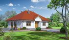 Projekt domu Antonin tb - parterowy dom o powierzchni 94,02 m², dach kopertowy - ujęcie frontu