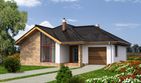 Projekt domu Ajaccio III DCB73b - parterowy dom o powierzchni 130,35 m², dach kopertowy, koszt budowy 384 000 zł - ujęcie frontu