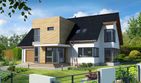 Projekt domu Osborne DCP307 - parterowy z poddaszem dom o powierzchni 146,22 m², dach dwuspadowy, koszt budowy 386 000 zł - ujęcie frontu