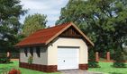 Projekt garażu 05 (209) - parterowy dom o powierzchni 23,10 m², dach dwuspadowy - ujęcie frontu
