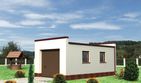 Projekt garażu 08 (212) - parterowy dom o powierzchni 21,40 m², dach płaski - ujęcie frontu