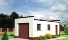 Projekt garażu 10 (214) - parterowy dom o powierzchni 19,50 m², dach płaski - ujęcie frontu