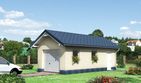 Projekt garażu 11 (215) - parterowy dom o powierzchni 19,50 m², dach dwuspadowy - ujęcie frontu