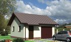 Projekt garażu 17 (221) - parterowy dom o powierzchni 24,40 m², dach dwuspadowy - ujęcie frontu