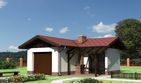 Projekt garażu 21 (225) - parterowy dom o powierzchni 21,40 m², dach czterospadowy - ujęcie frontu