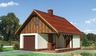 Projekt garażu 22 (226) - parterowy dom o powierzchni 17,50 m², dach dwuspadowy - ujęcie frontu