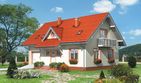 Projekt domu Gozdawa Pik - murowana – beton komórkowy - parterowy z poddaszem dom o powierzchni 120,60 m², dach dwuspadowy, koszt budowy 224 587 zł - ujęcie frontu