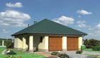 Projekt garażu 27 (231) - parterowy dom o powierzchni 33,20 m², dach namiotowy - ujęcie frontu