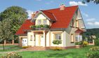 Projekt domu Kinga Lux - murowana – beton komórkowy - parterowy z poddaszem dom o powierzchni 129,10 m², dach dwuspadowy, koszt budowy 224 844 zł - ujęcie frontu