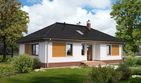Projekt domu Colombo LMB63 - parterowy dom o powierzchni 95,19 m², dach kopertowy, koszt budowy 271 000 zł - ujęcie frontu