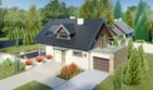 Projekt domu przy Alabastrowej 5 - parterowy z poddaszem dom o powierzchni 130 m², dach dwuspadowy - ujęcie 2