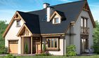 Projekt domu D130 - Antek - parterowy z poddaszem dom o powierzchni 160,45 m², dach czterospadowy - ujęcie frontu