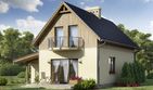 Projekt domu D55 - Małgosia - parterowy z poddaszem dom o powierzchni 69,09 m², dach dwuspadowy - ujęcie 2