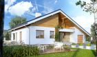 Projekt domu As 3 - parterowy dom o powierzchni 123,33 m², dach dwuspadowy, koszt budowy 363 000 zł - ujęcie frontu