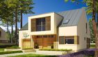 Projekt domu EX 9 G1 soft (wersja A) - parterowy z poddaszem dom o powierzchni 162,19 m², dach dwuspadowy, koszt budowy 432 000 zł - ujęcie frontu