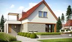 Projekt domu E13 II G1 economic - parterowy z poddaszem dom o powierzchni 104,34 m², dach dwuspadowy - ujęcie 2