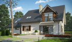 Projekt domu Amaranta G2 multi-comfort - parterowy z poddaszem dom o powierzchni 140,18 m², dach dwuspadowy, koszt budowy 391 000 zł - ujęcie frontu