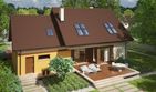 Projekt domu Marcin III G2 Mocca - parterowy z poddaszem dom o powierzchni 140,17 m², dach dwuspadowy - ujęcie 2