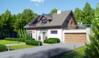 Projekt domu przy Alabastrowej 25 - parterowy z poddaszem dom o powierzchni 130 m², dach dwuspadowy - ujęcie 2