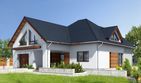 Projekt domu Avalon IV DCP206c - parterowy z poddaszem dom o powierzchni 187,25 m², dach wielospadowy, koszt budowy 493 000 zł - ujęcie frontu
