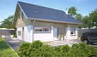 Projekt domu Meribel DCP327 - parterowy z poddaszem dom o powierzchni 132,61 m², dach dwuspadowy, koszt budowy 346 000 zł - ujęcie frontu
