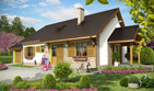 Projekt domu Hirek z garażem 1-st. [A] - parterowy dom o powierzchni 91,30 m², dach dwuspadowy, koszt budowy 313 000 zł - ujęcie frontu