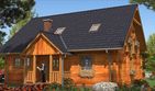 Projekt domu A-127 Dom jawora - z bali - parterowy z poddaszem dom o powierzchni 151,50 m², dach dwuspadowy - ujęcie 2