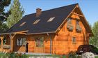 Projekt domu A-127 Dom jawora - z bali - parterowy z poddaszem dom o powierzchni 151,50 m², dach dwuspadowy - ujęcie 3