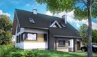 Projekt domu Amelia (1471) - parterowy z poddaszem dom o powierzchni 115,30 m², dach dwuspadowy, koszt budowy 319 000 zł - ujęcie frontu