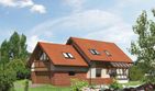 Projekt domu WM24A Pluszcz - z pełnym piętrem dom o powierzchni 223,17 m², dach dwuspadowy - ujęcie frontu
