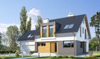 Projekt domu E - 145 - parterowy z poddaszem dom o powierzchni 123,80 m², dach dwuspadowy - ujęcie 2