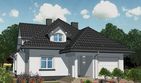 Projekt domu APS 045 + P - parterowy z poddaszem dom o powierzchni 176,10 m², dach kopertowy, koszt budowy 477 000 zł - ujęcie frontu